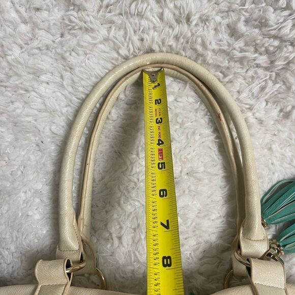 Revolution Couture synthetic leather Teal &Cream Handbag shoulder/crossbody.bag. - Picture 10 of 12